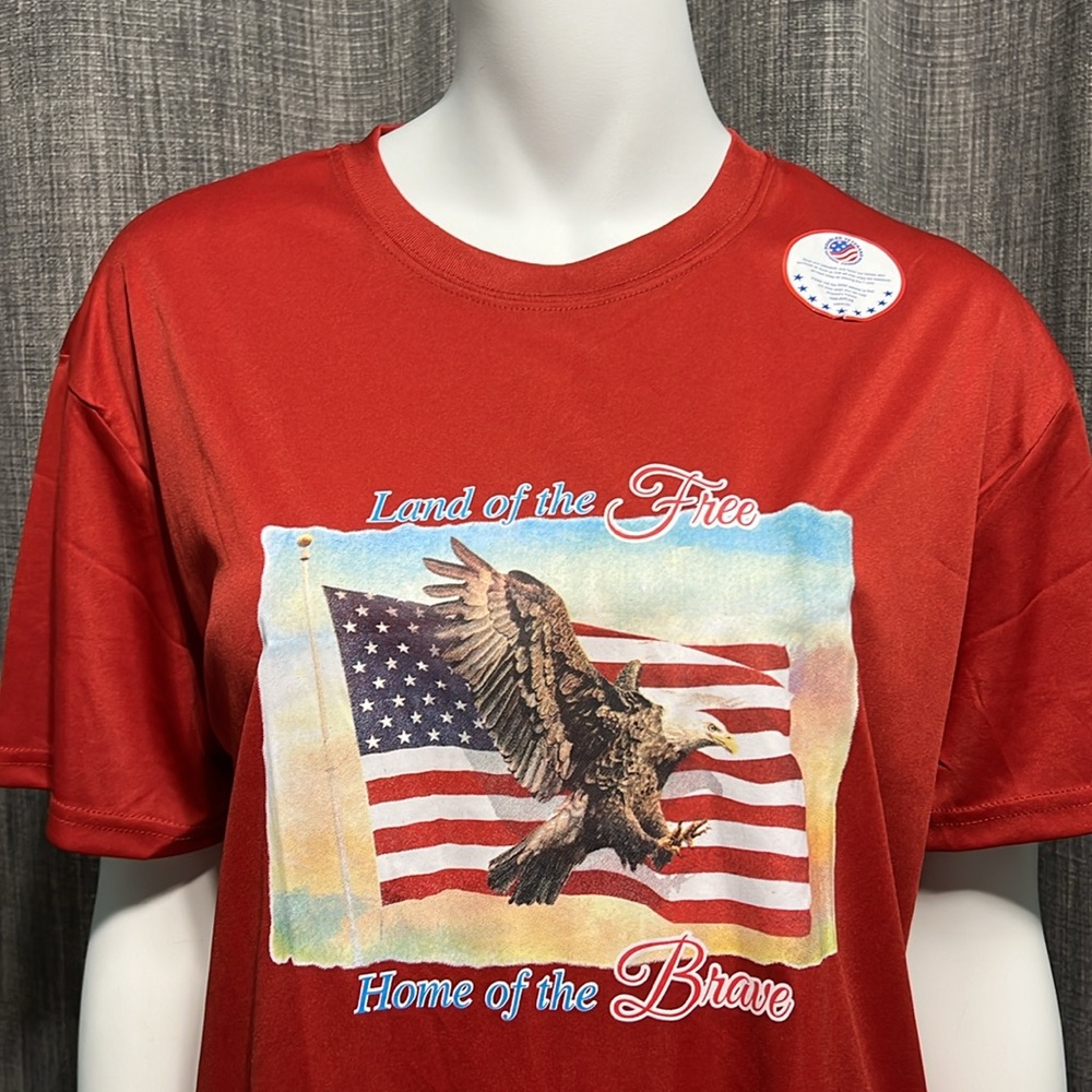 NWT Patriotic Americana Graphic Shirt Large + NWT Save Our Troops Ribbon Magnet